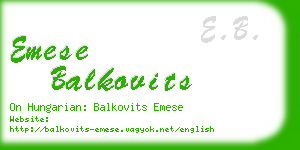 emese balkovits business card